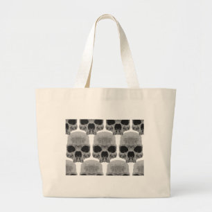 goth skulls large tote bag