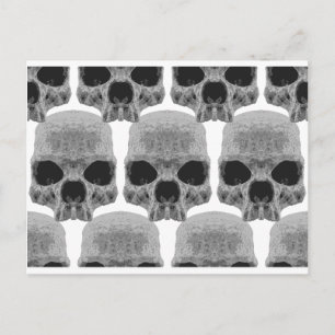 goth skulls postcard