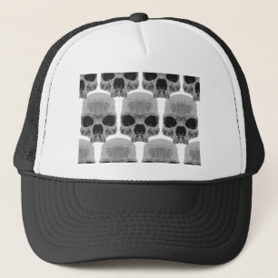 goth skulls trucker hat