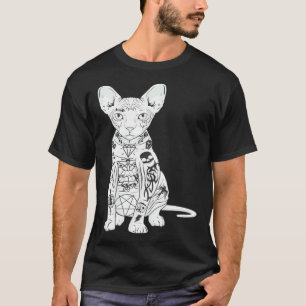 Goth Sphynx Hairless Cat  with Tattoos T-Shirt