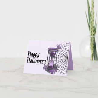 Goth Spiderweb and Hourglass Halloween Card