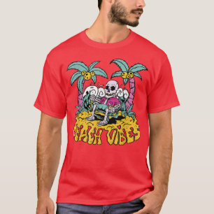 Goth Spooky Beach Vibes Skeleton T-Shirt