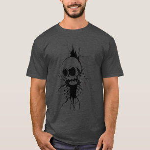 Goth Spooky Creepy Skeleton Breaking Through T-Shirt