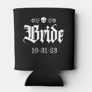 Goth Spooky Witchy Halloween Bride Can Cooler