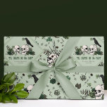Goth St. Patricks Day Floral Skulls Irish Wedding Wrapping Paper<br><div class="desc">This unique and elegant Irish gothic wedding wrapping paper design features beautiful hand-drawn Irish-themed illustrations in black ink against an elegant sage green background. Featuring green clovers,  skulls,  crows,  green roses and wildflowers,  this festive green wrapping paper is ideal for Irish weddings,  bridal showers,  and other March celebrations.</div>