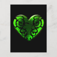 Goth St. Patrick's Day Green Heart