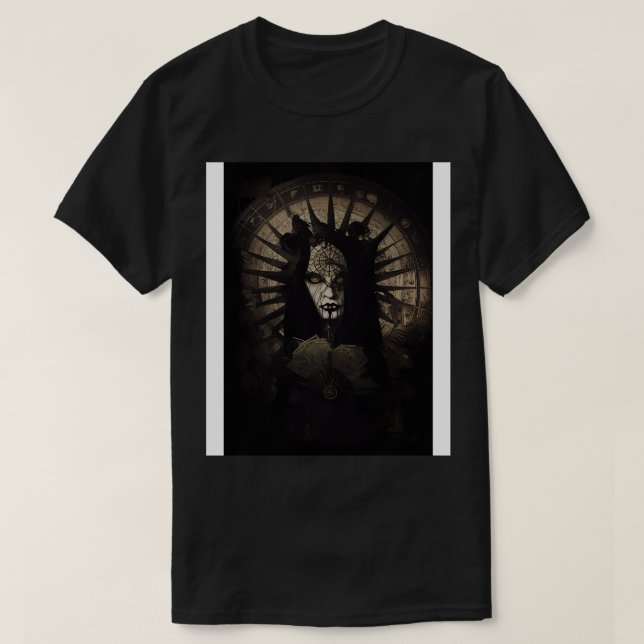 Goth Style Tarot sinister Wheel Of Fortune T-Shirt (Design Front)