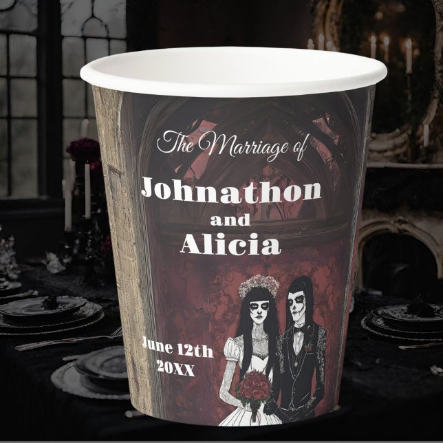 Goth style wedding table decorations Dark Moody Paper Cups (Creator Uploaded)