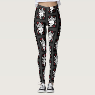 Goth Subculture Skull And Cross Art Leggings