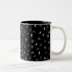 Goth Symbols Pattern Two-Tone Coffee Mug