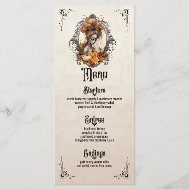 Goth Thanksgiving Flat Menu (Front)