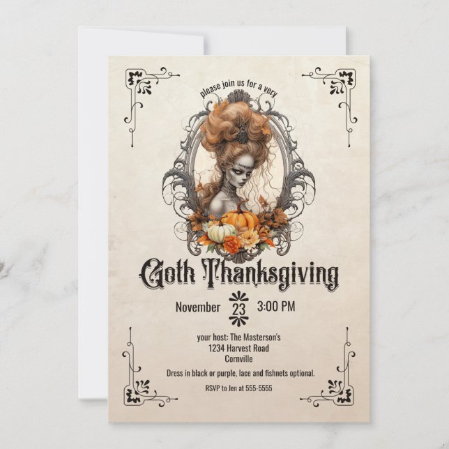 Goth Thanksgiving Invitation (Front)