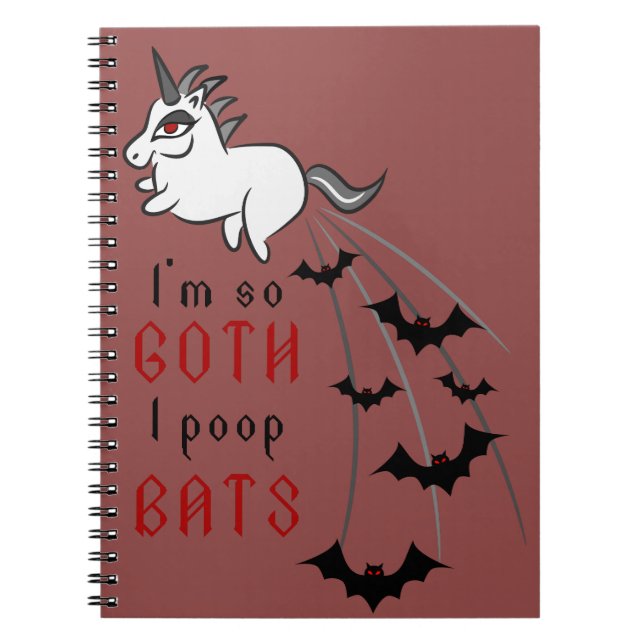 Goth unicorn notebook (Front)