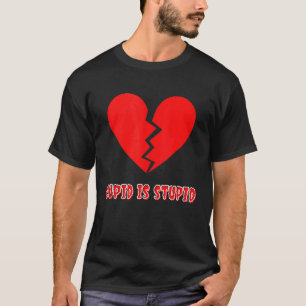 Goth Valentine's Day Cupid is Stupid Emo Single T-Shirt