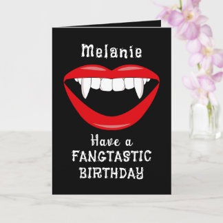 Goth Vampire Fangs Birthday Card