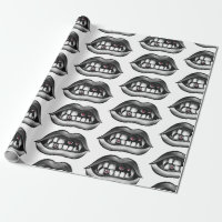 Goth Vampire Mouth With Fangs And Evil Creatures