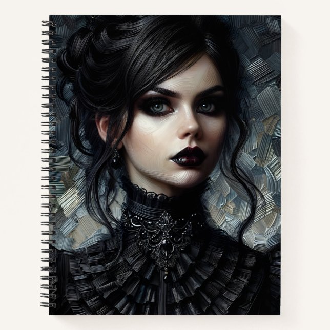 Goth Victorian Woman Portrait Notebook (Front)
