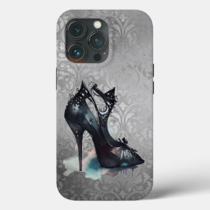 Goth Vogue Grunge   Teal Splash Stiletto High Heel iPhone 13 Pro Case
