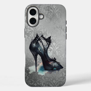 Goth Vogue Grunge   Teal Splash Stiletto High Heel iPhone 16 Plus Case