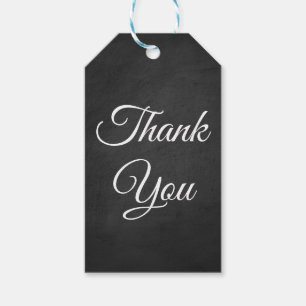 Goth Wedding Elegant Black Chalkboard Thank you Gift Tags