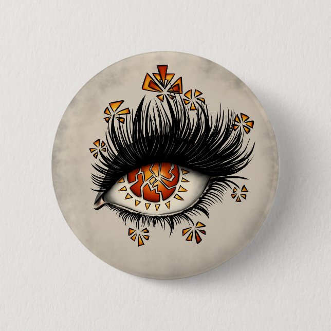 Goth weird eye art witchy 6 cm round badge (Front)