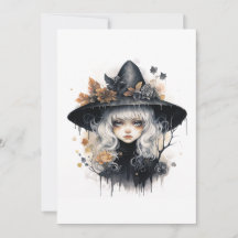 Goth Witch Halloween Card