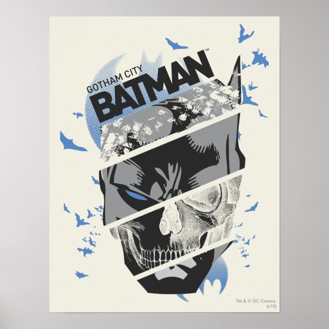 Gotham City Batman Skull Collage Poster (Front)