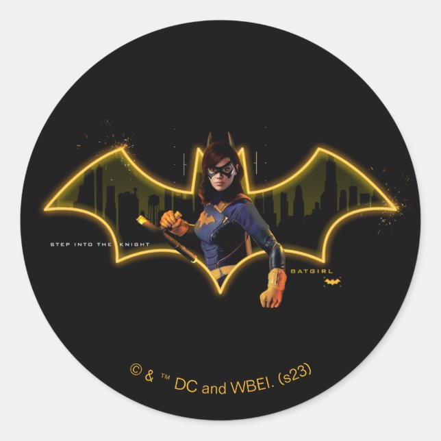 Gotham Knights Batgirl in Logo Classic Round Sticker (Front)