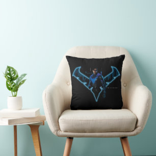 Gotham Knights Nightwing in Logo Cushion