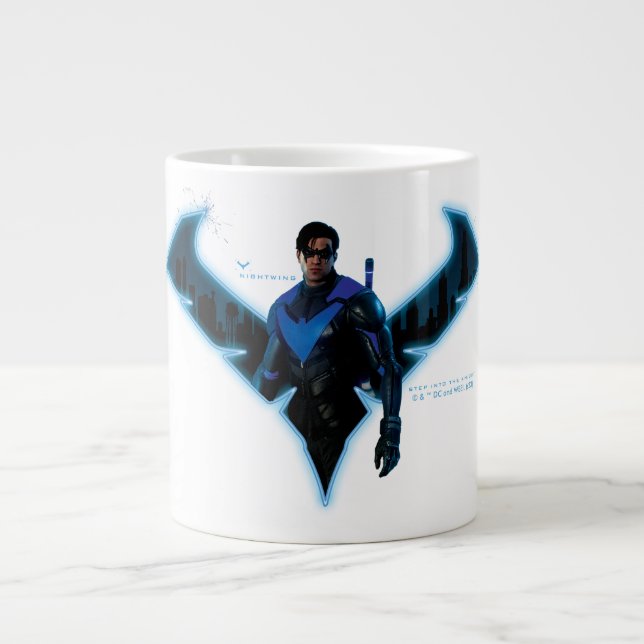 Gotham Knights Nightwing in Logo Large Coffee Mug (Front)