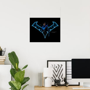 Gotham Knights Nightwing in Logo Poster