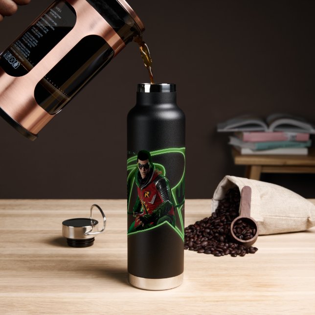 Gotham Knights Robin in Logo Water Bottle (Coffee)