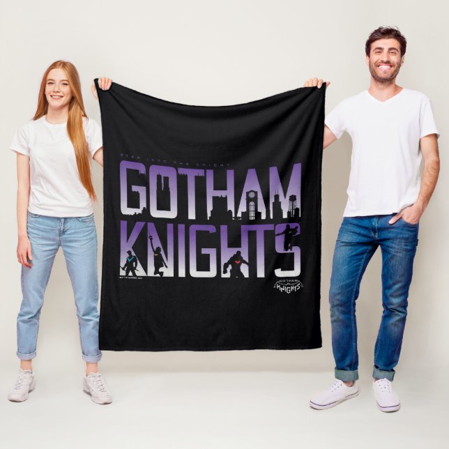 Gotham Knights Silhouettes in Title Fleece Blanket (In Situ)