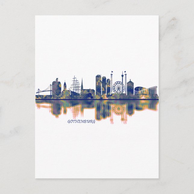 Gothenburg Skyline Holiday Postcard (Front)