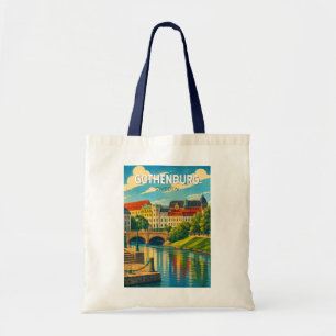 Gothenburg Sweden Illustration Travel Art Vintage Tote Bag