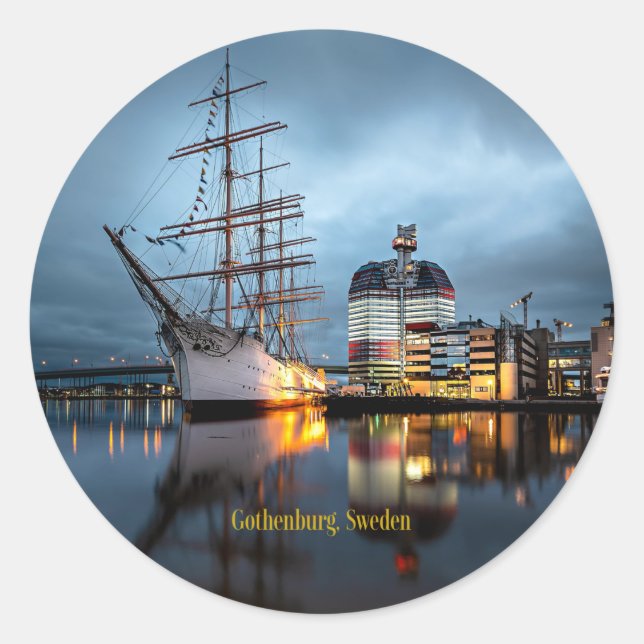 Gothenburg, Sweden Port Classic Round Sticker (Front)