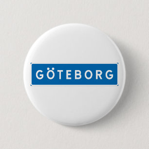 Gothenburg, Swedish road sign 6 Cm Round Badge
