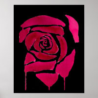 Gothic Abstract floral bleeding Rose Original art
