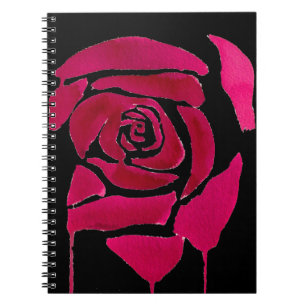 Gothic abstract rose watercolor origianal art spiral notebook