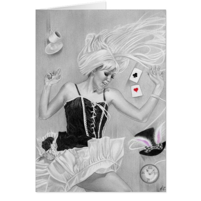 Gothic Alice In wonderland FallingCard (Front)
