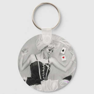 Gothic Alice in Wonderland FallingKeychain Key Ring
