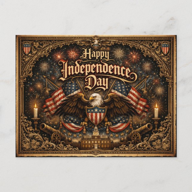 Gothic Americana Independence Day Holiday Postcard (Front)