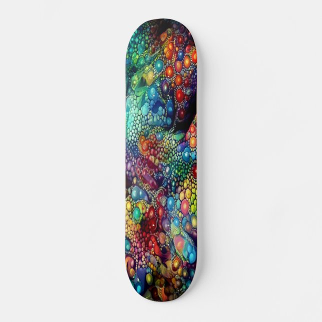 Gothic Ancient Architecture With Colourful Stained Skateboard (Front)