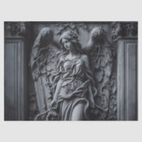 Gothic Angel and Vines Sculpture Decoupage