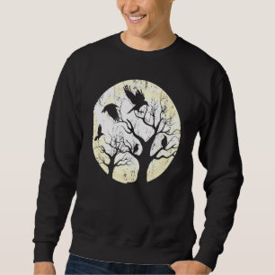 Gothic Animal Forest Bird Raven Creepy Night Moonl Sweatshirt
