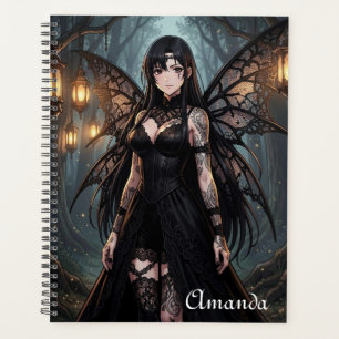 Gothic Anime Fairy Girl in Enchanted Forest Planner