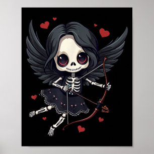 Gothic Anime Skeleton Cud – Dark Valentine Kawaii  Poster