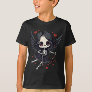 Gothic Anime Skeleton Cud – Dark Valentine Kawaii T-Shirt