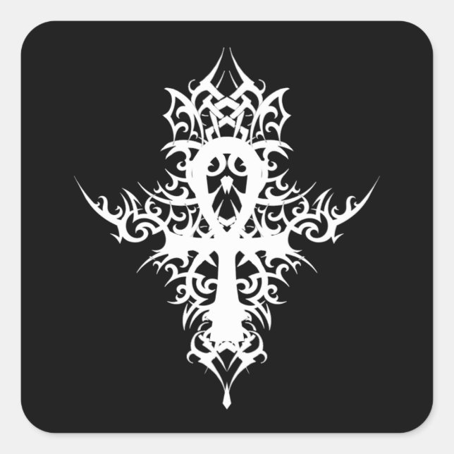 Gothic Ankh Square Sticker (Front)