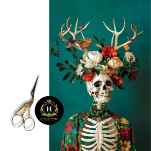 Gothic Antlers Unique Skeleton Skull Decoupage Tissue Paper